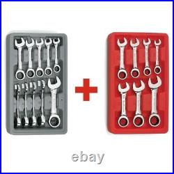 Gearwrench 10 Pc Metric & 7 Pc SAE Stubby Ratcheting Wrench Sets 9520D & 9507D