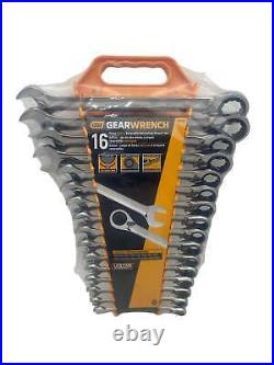 Gearwrench 16 Pc. Reversible Ratcheting Combination Wrench Set Metric 9602N