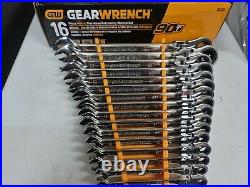 Gearwrench 16pc Metric 90T Ratcheting Flex Head Wrench set 8-25mm withRack #86728