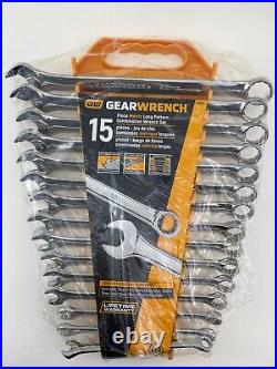 Gearwrench 81902 15 pc 12 Pt Metric Long Pattern Combination Wrench Set 8mm-22mm