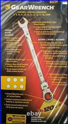 Gearwrench 86229 12 Pc Flex Spline Metric 120XP XL Combo Ratcheting Wrench Set