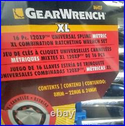 Gearwrench 86427 16 Piece 120XP Universal Spline Metric XL Ratcheting Wrench Set