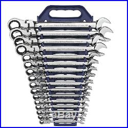 Gearwrench 9902D 16-Piece Flex Head Combination Ratcheting Wrench Set Metric