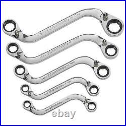 Gearwrench S Shape Reversible Double Box Ratcheting Wrench Set 5 Pc. Metric