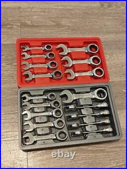 Gearwrench Tools Stubby Ratcheting Combination Wrench Set Metric SAE