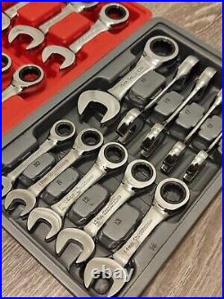 Gearwrench Tools Stubby Ratcheting Combination Wrench Set Metric SAE