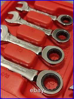 Gearwrench Tools Stubby Ratcheting Combination Wrench Set Metric SAE