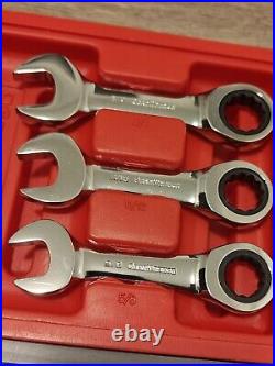 Gearwrench Tools Stubby Ratcheting Combination Wrench Set Metric SAE