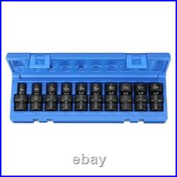 Grey Pneumatic 1210UM 10 Pc 3/8 Metric Universal Standard Length Socket Set