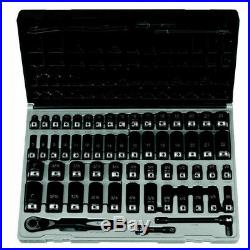 Grey Pneumatic 59-Pc 3/8 DR 6-Pt SAE/MM Std/Deep Duo-Socket Set 81659CRD New