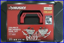Husky Mechanics Tool Set 230 Piece 3 Layer Storage Case w Carrying Handle New