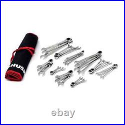 Husky Ratcheting Wrench Set withPouch Metric SAE Alloy Steel Hand Tool (30-Piece)