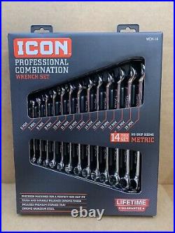 ICON 14 Piece WCM-14 Professional Metric Combination Wrench Set 6-19mm