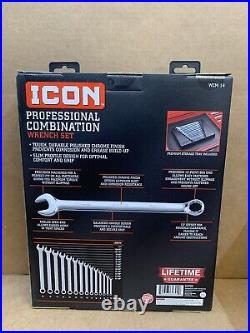 ICON 14 Piece WCM-14 Professional Metric Combination Wrench Set 6-19mm