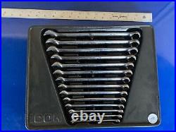 ICON 14 Piece WCM-14 Professional Metric Combination Wrench Set 6-19mm Used