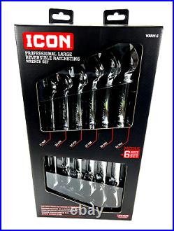 Icon WRRM-6 Professional Large Reversible Ratcheting Wrench 6 Piece Set Metric