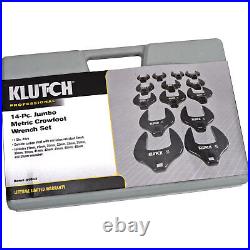 Klutch Jumbo Metric Crowfoot Wrench Set, 14-Pc