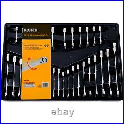 Klutch Ratcheting Combination Wrench Set, 32-Pc, SAE & Metric