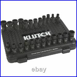 Klutch Universal Joint Impact Socket Set 24-Pc, 3/8in. Drive, SAE/Metric