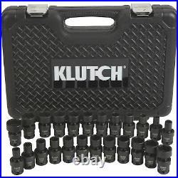 Klutch Universal Joint Impact Socket Set 24-Pc, 3/8in. Drive, SAE/Metric