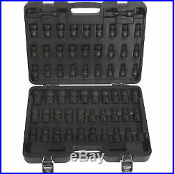 Klutch Universal Joint Impact Socket Set 59-Pc 3/8in & 1/2in Drive SAE/Metric