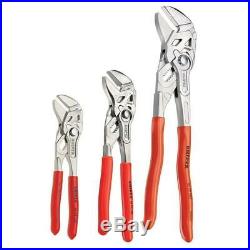 Knipex 9K 00 80 45 US 6, 7 and 10-Inch Chrome Ergonomic Pliers Wrench Set 3pc