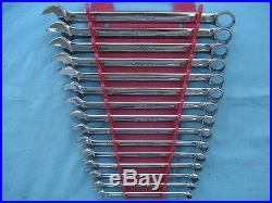 LARGE SNAP ON METRIC 12PT COMBINATION WRENCH SET #OEXM220B 8mm-22mm 15PC withRACK