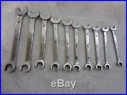 Mac Tools 10 Pc Flare Nut Ratcheting Speed Wrench Metric 8mm -18mm USA Tool Set