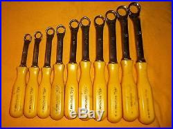 MAC TOOLS 10pc YELLOW HANDLE OFFSET BOX END METRIC WRENCH SET 10 19 MM