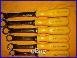 MAC TOOLS 10pc YELLOW HANDLE OFFSET BOX END METRIC WRENCH SET 10 19 MM