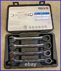 MATCO S9GRCM4 4-Pc 90 Tooth Metric Combination Ratcheting Wrench Set SHIPS FREE