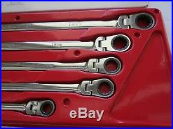 MATCO TOOLS 8mm to 19mm 5 PIECE EXTRA LONG FLEX RATCHETING WRENCH SET - NICE