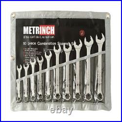 METRINCH Combination Spanner Set 10pc Metric /Imperial Trade Quality Tools