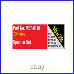 METRINCH Combination Spanner Set 10pc Metric /Imperial Trade Quality Tools