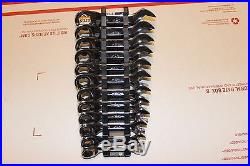 Mac Tools Metric 8-19mm Stubby Ratcheting Combination Wrench set 12 pc MINT