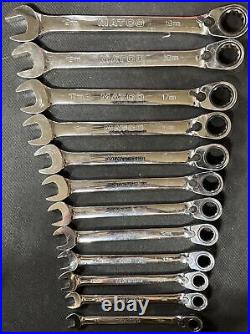 Matco 12pc 72 Tooth Metric Reversible Combo Ratcheting Wrench Set S7grrcm12