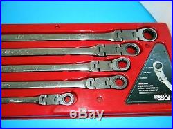 Matco SRDFXLM52T 5Pc Extra Long Double Flex-Joint Box Ratcheting Wrench Set