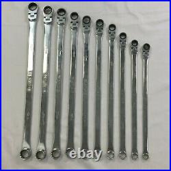 Matco SRFBZLM102TA 10 Piece 72 Tooth Extra Long Ratcheting Wrench Set