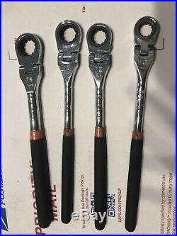 Matco Tool FLEX Ratcheting Wrenches Metric Long Set Of 4 10/12/13/14 Soft Grip