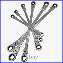 Metric 12 Sizes Extra Long Gear Ratcheting Wrench Set 8mm-19mm Made of Chrome
