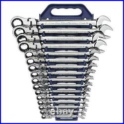 Metric 72-Tooth Flex Head Combination Ratcheting Wrench Tool Set (16-Piece)