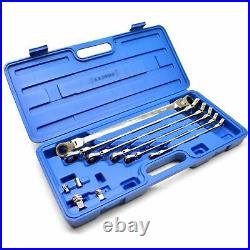 Metric Extra long double end flexi head ratchet spanner set 8mm-19mm 10pc AT663