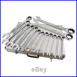 Metric Ratchet Gear Combination Spanner Wrench Set 22mm 50mm 14pc