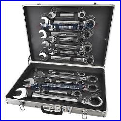 Metric Ratchet Gear Combination Spanner Wrench Set 22mm 50mm 14pc