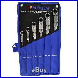Metric Twin Flex Double Ring Flexi Gear Ratchet Spanner / Wrench 6pc Set AT341