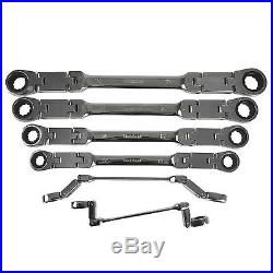 Metric Twin Flex Double Ring Flexi Gear Ratchet Spanner / Wrench 6pc Set AT341