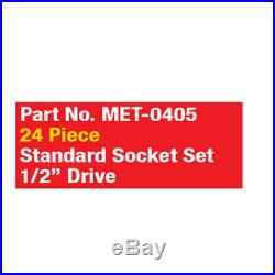 Metrinch 1/2 Dr Socket 24pc Set Metric SAE = 65pc Conventional Set Worn Nuts