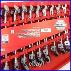 Milwaukee 15-Pc. Flex Head Ratcheting SAE Combination Wrench Set 48-22-9413