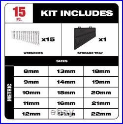 Milwaukee 15 Piece Metric Flex Head Ratcheting Combination Wrench Set 48-22-9513