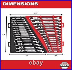 Milwaukee 15 Piece Metric Flex Head Ratcheting Combination Wrench Set 48-22-9513